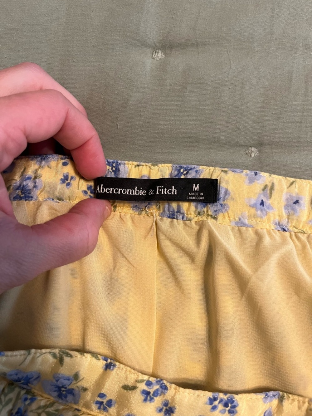 Abercrombie & Fitch Yellow Blue Floral Tiered Maxi Midi Skirt Size M - Picture 5 of 5